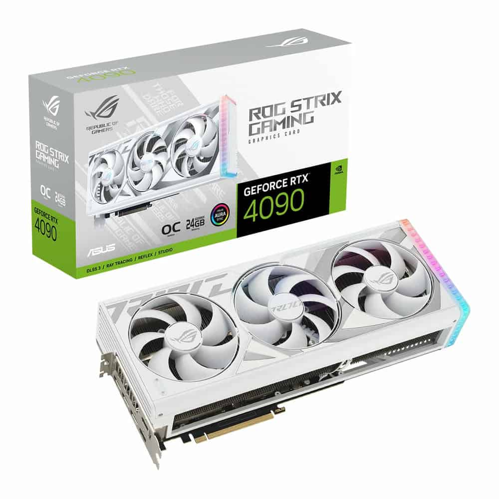 (image for) ASUS NVIDIA GeForce RTX 4090 24GB ROG STRIX White Edition Ada Lovelace Graphics Card